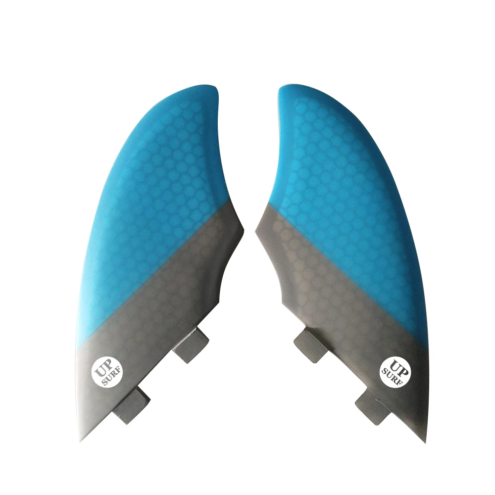 UP surf Green color Surf fins Double Tabs Keel Fin Surfboard finsin surfing Twin fin set 2pcs per set