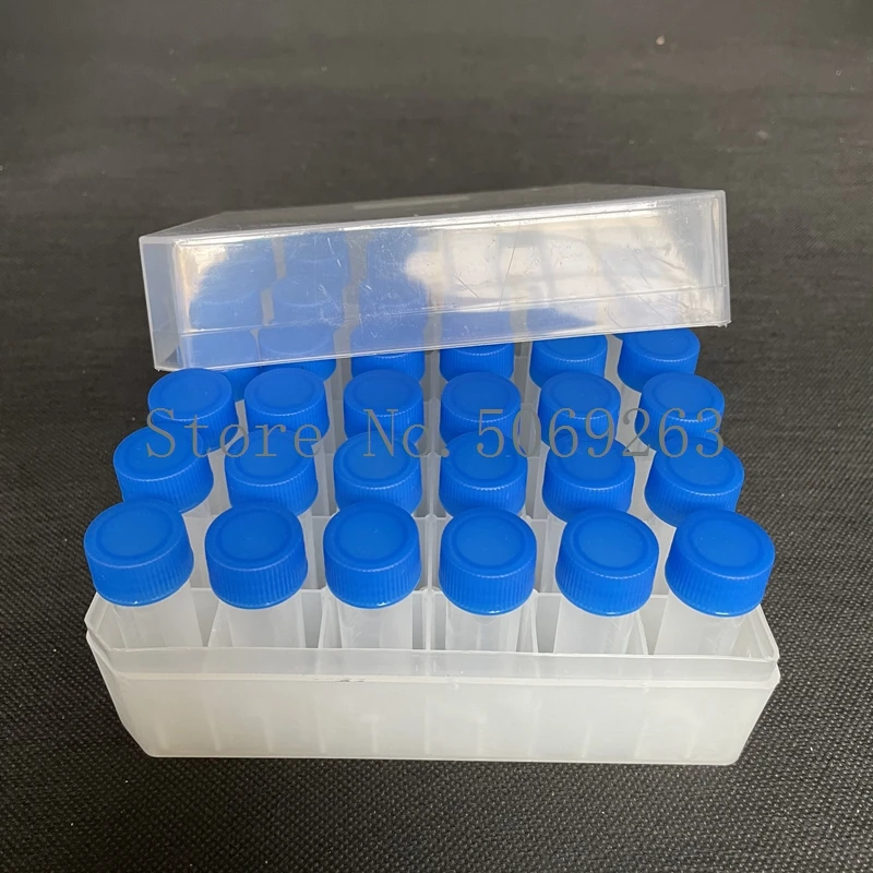 36pcs/box Plastic 5ml Freezing Tube + one piece 36 vents storage Cryovial Cryo Tubes Freeze Pipe