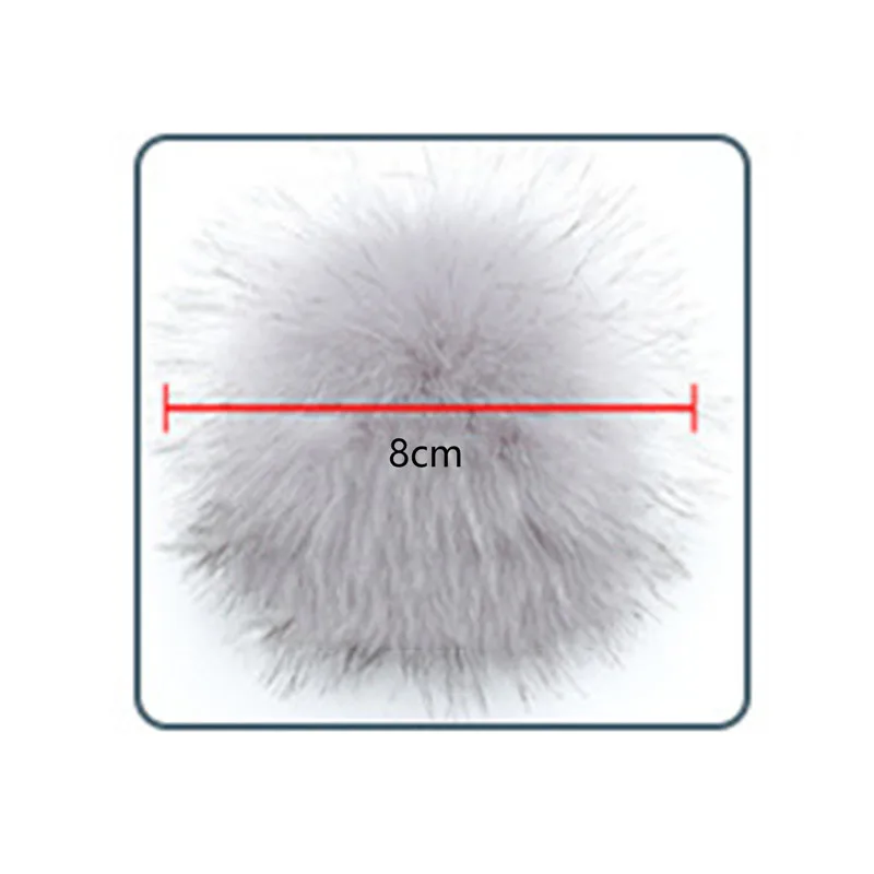 24pcs 8/10cm False Hairball Hat Ball Fur Pompom Fake Fox Fur Ring Key Chain Shoes Ball Pom Pom DIY Handmade Clothing Accessories