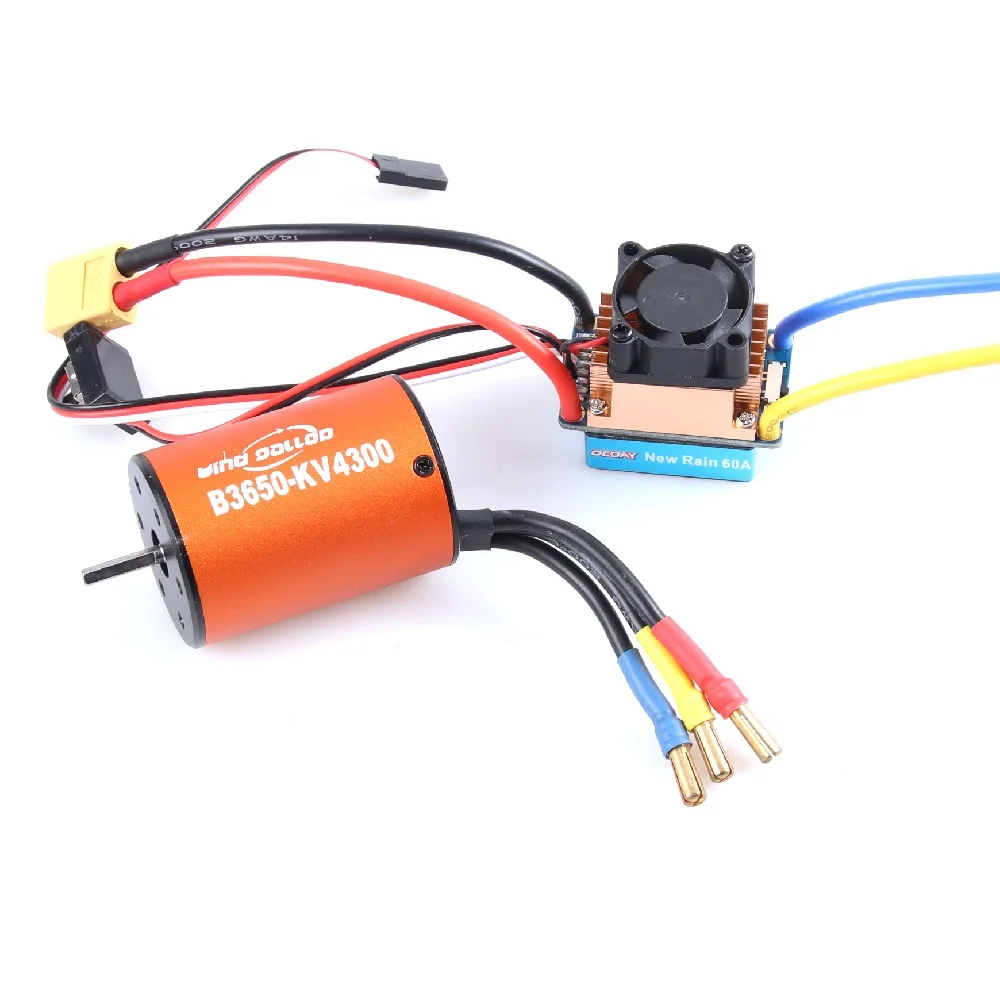 OCDAY 5-13V 320A Impermeabile 3S 60A Spazzolato Motore ESC Regolatore di Velocità Elettronico e B3650 3900KV 4300KV motore Per 1/10 RC Auto