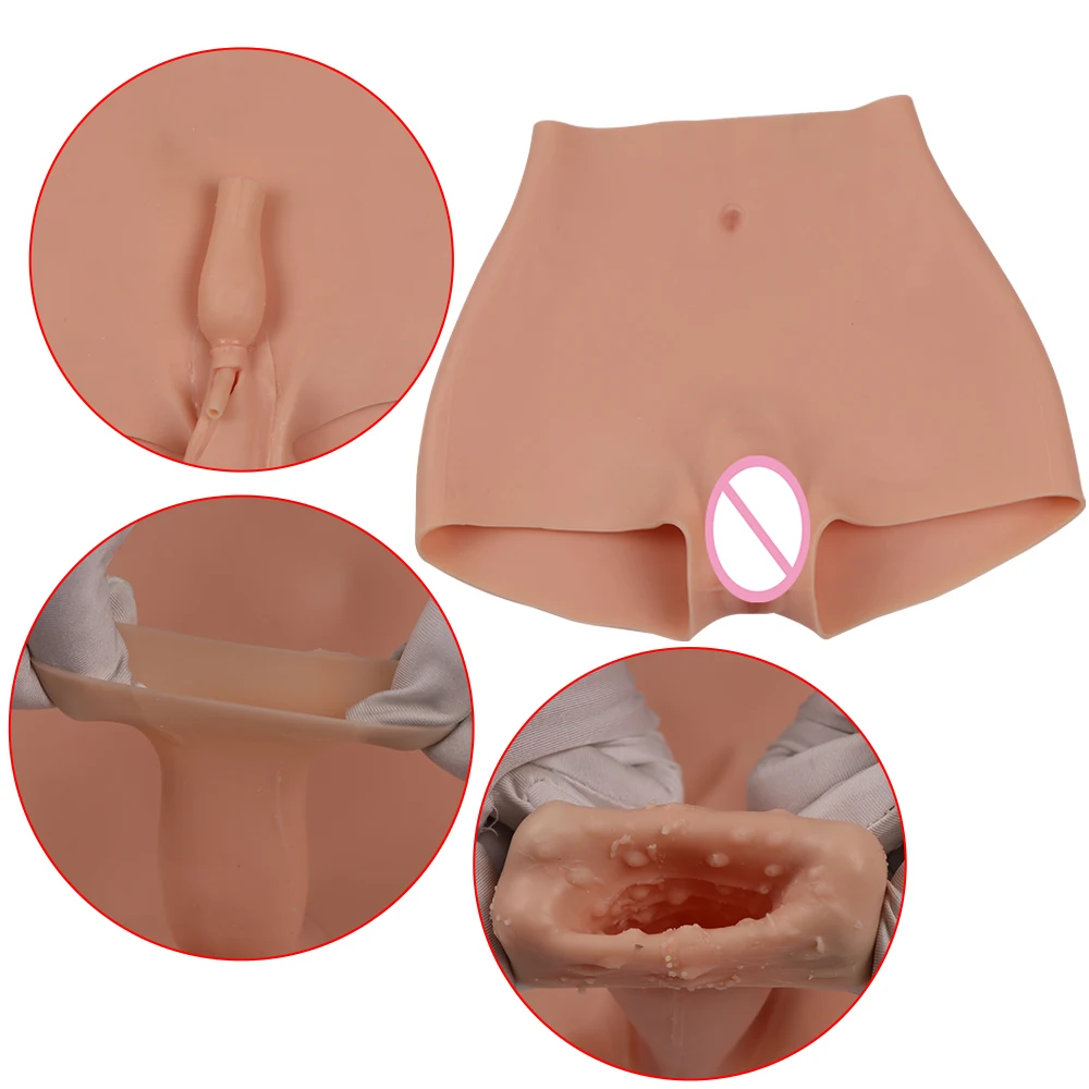 Eyung 7th Pussy Silicone Vagina Panties For Crossdresser Drag Queen Sissy Pussy Crossdress Underwear Transgender Shemale Pants