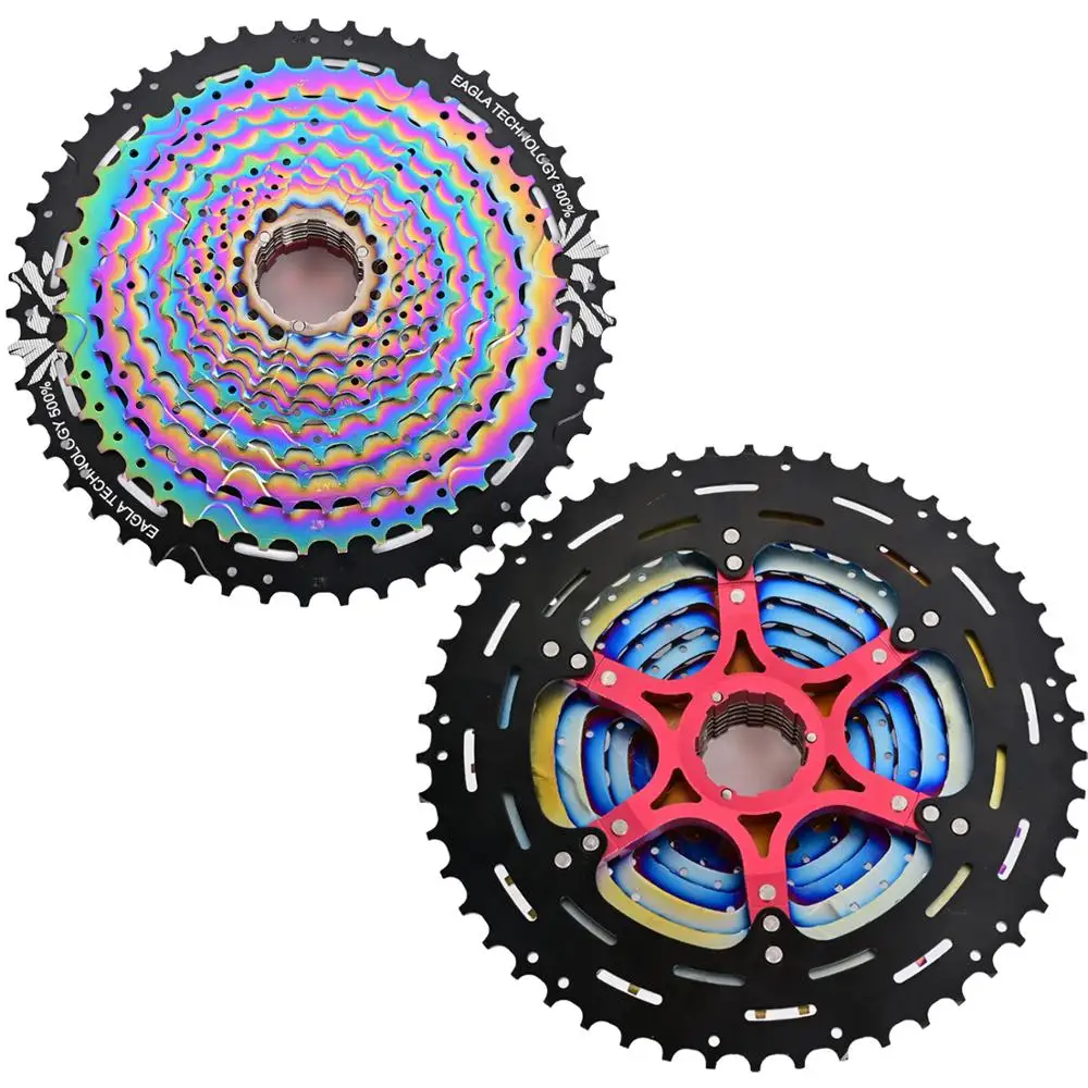 Colorful MTB 11 12 Speed Cassette Durable Mountain Bike Flywheel 11s 12s 11-50T Rainbow Freewheel Bike Sprocket For Shimano HG