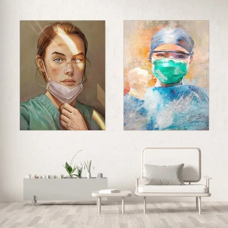 Canvas Prints Beautiful Medical Staff Poster Home Decor Abstract Art Canvas Painting Minimalist Picture Aesthetic Tableau Mural