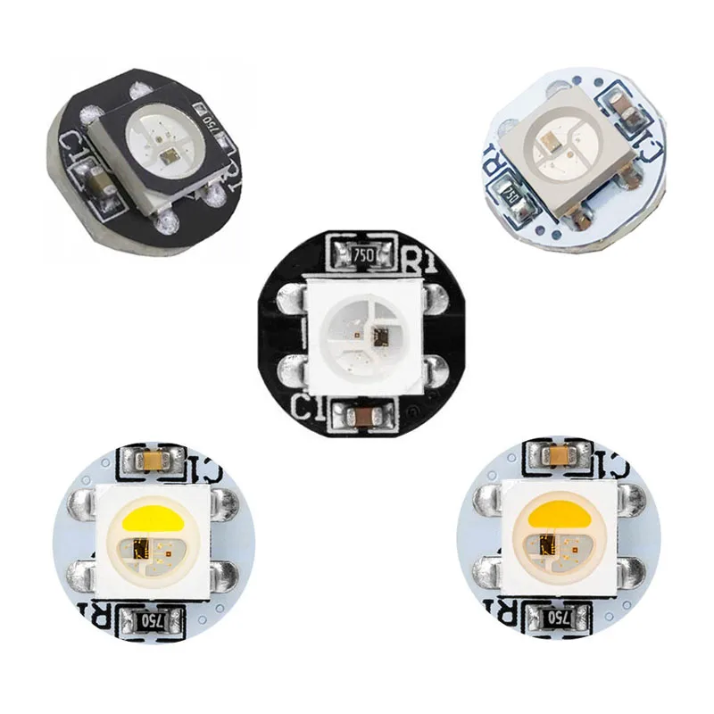 20 sztuk 5V WS2812B Chip LED z czarną białą płytka drukowana DC5V WS2812 inteligentny IC 5050 SMD RGB LED SK6812 RGBW RGBNW RGBWW