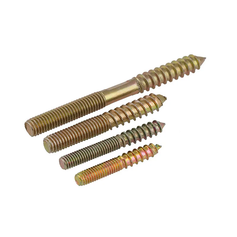 Hanger Bolts Wood To Metal Dowels Double Ended Furniture Fixing Self Tapping Screws Color Zinc Steel Wood Screw Threaded Studs
