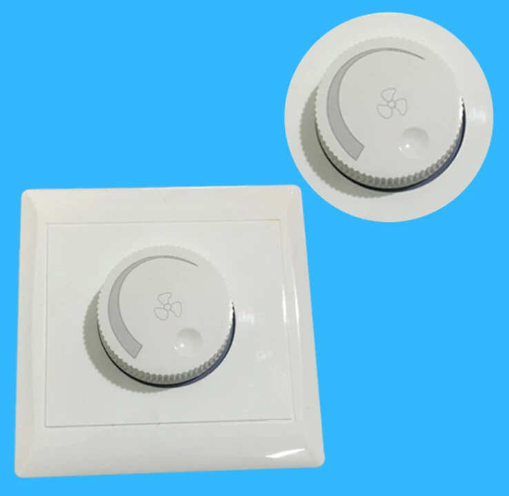 86mm Ceiling Fan Adjustment Stepless Speed Controller Wall Switch 220V 10A for 15-300W Dimmer