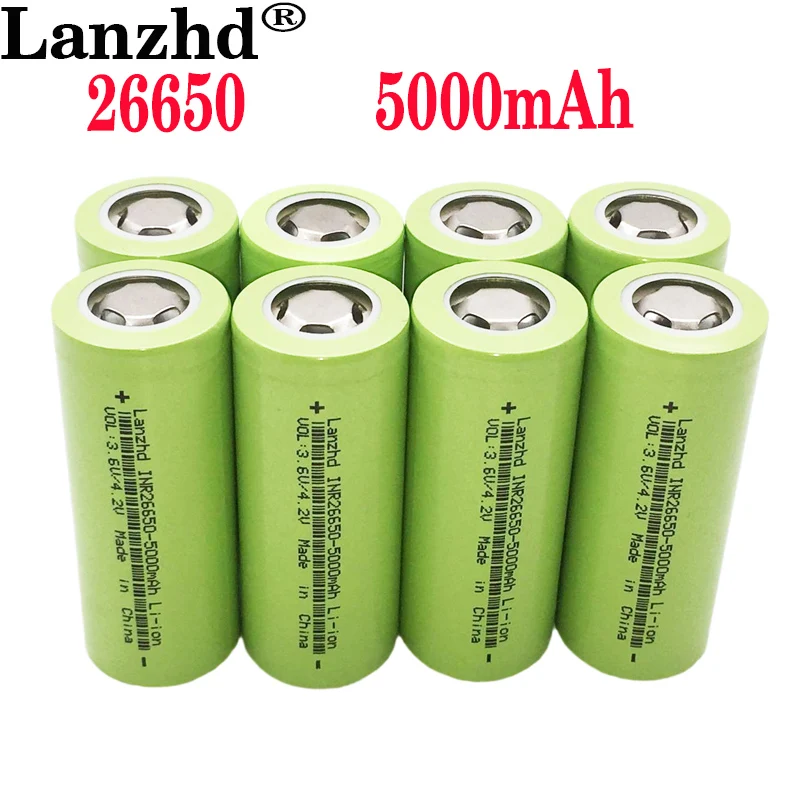 1-10 PCS New Batteries 26650 Rechargeable Battery 50A Lithium Battery 3.7V 5000mAh Suitable for Power Tools