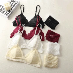 New Girl Lace Bra Sets Cotton Lace Comfortable Underwear Small Fresh Summer Lace Kawaii Push Up Bralette