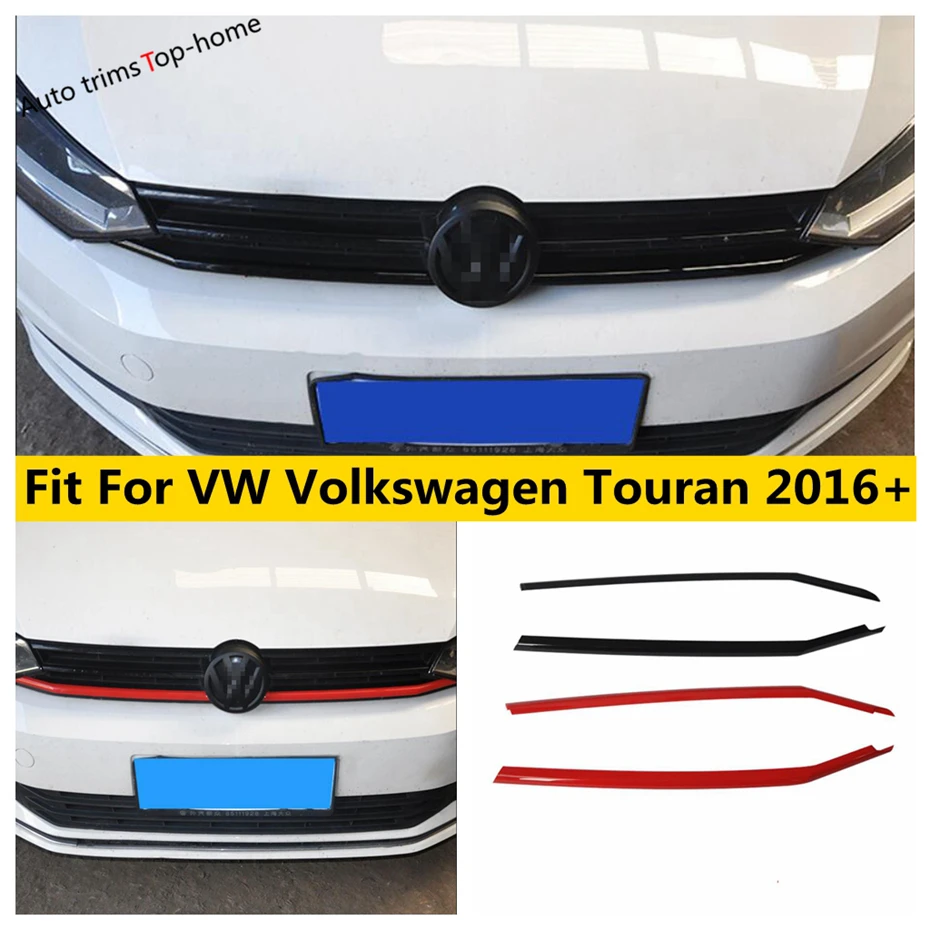 

Car Front Hood Middle Billet Grille Mesh Strip Cover Trim Red / Black Accessories Exterior For VW Volkswagen Touran 2016 - 2021