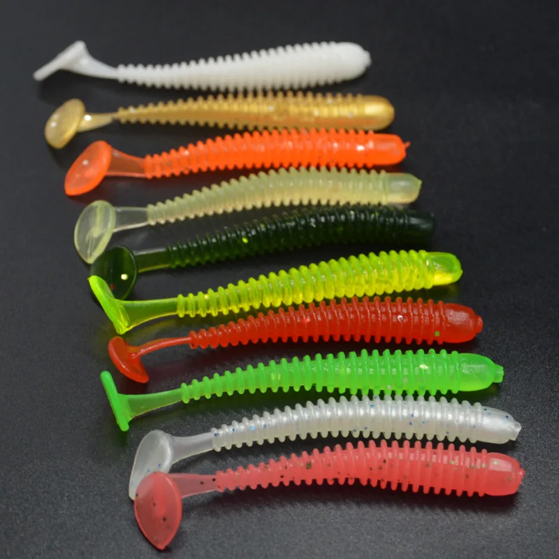 Fishing Soft Lure Bait 7cm/2g  Japan Series Screw Boot T Tail Worm Artificial Lures Lot 15 Pieces Sale