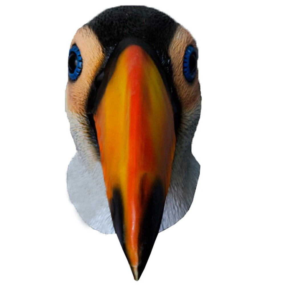 Latex Full Head Animal Bird Toucan Mask Halloween Fancy Dress Up Carnival Party Masks