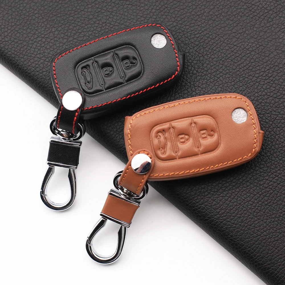 2020 Leather Key Case Cover For Sport Sedan Lada Priora Kalina Granta Vesta X-Ray X-ray Carrying 3 Buttons Protect Shell