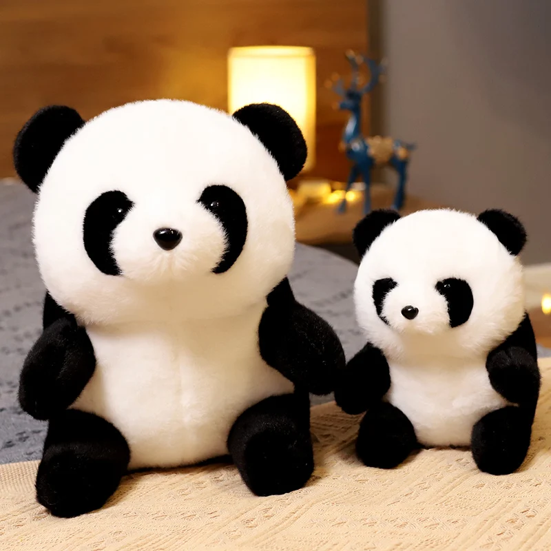 Like Real Wild Animals Plush Toys Round Cute Lifelike Panda Stuffed Dolls Gifts For Kids Boy Girls