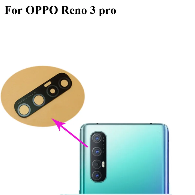 2PCS Tested New For Oppo Reno 3 Pro Rear Back Camera Glass Lens For Oppo  Reno3 Pro Repair Spare Parts Reno3Pro Replacement