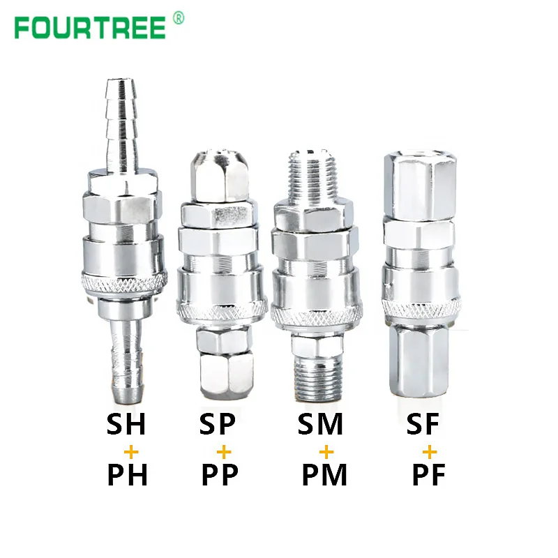 10Pcs Pneumatic Fitting C Type Quick Connector High Pressure Coupling SP SF SH SM PP PF PH PM 20 30 40 Inch Thread (PT)