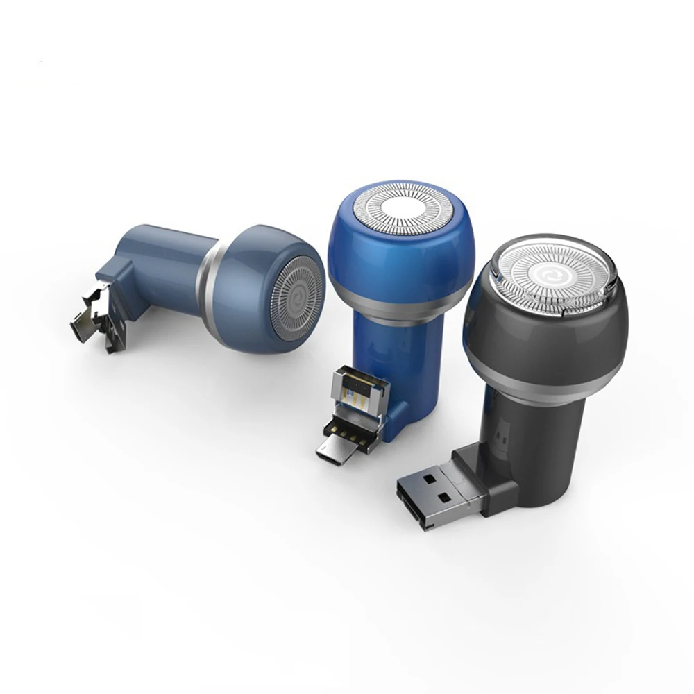 ماكينة حلاقة كهربائية صغيرة USB للهاتف المحمول ماكينة حلاقة محمولة للرجال أداة تهذيب اللحية سفر الأعمال الرطب والجاف ماكينة حلاقة مزدوجة