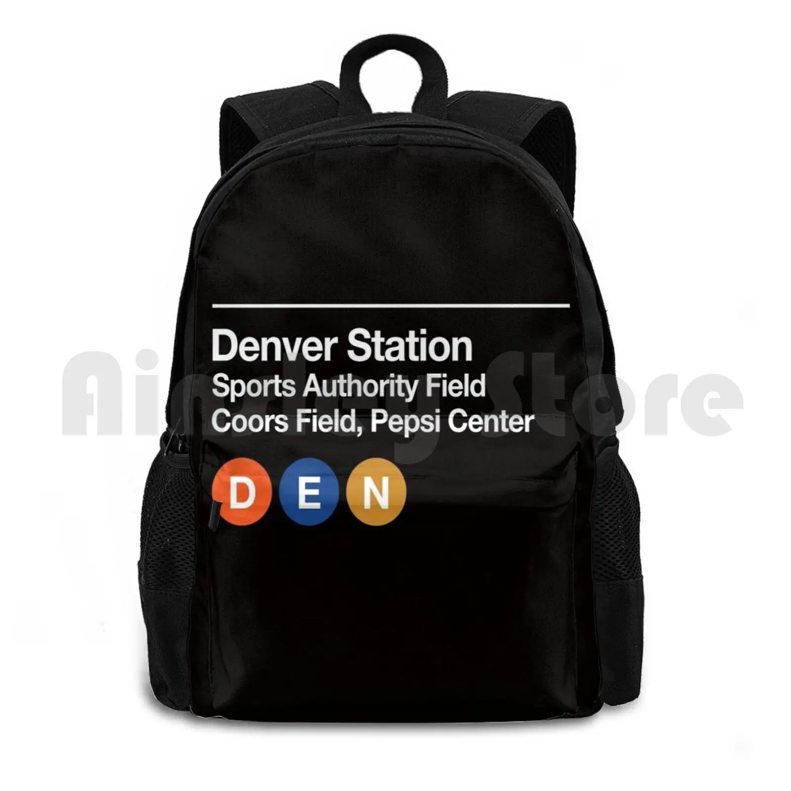 Denver Pro Sports Venues Sign Outdoor Hiking Backpack Riding Climbing Sports Bag Denver Colorado Venues Broncos Nuggets