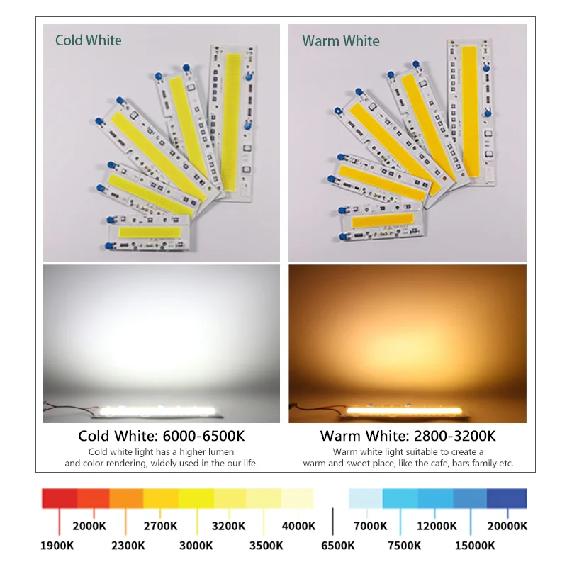 Chip LED COB de 30W, 50W, 70W, 100W, 150W, CA 220V, 110V, lámpara LED IP65 IC inteligente para luz de inundación, reflector blanco frío y cálido