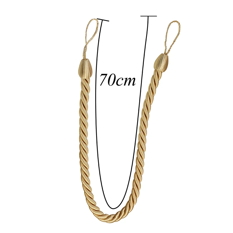 1Pc Handmade Curtain Tieback Gold Weave Curtains Holder Buckle Rope Curtain Clip Tie Backs Hanging Belts Rods Room Accessories