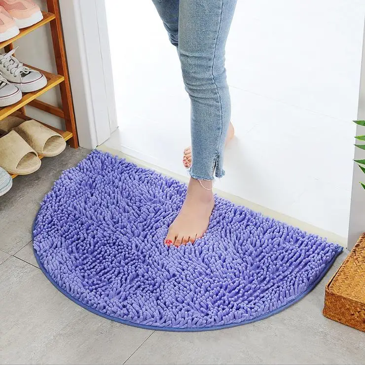 40X60cm Soft Carpet Slip-resistant Bathing Room Rug Floor Door Mat Dirt Barrier Semi Circle Floor Door Cushion Mat Rug