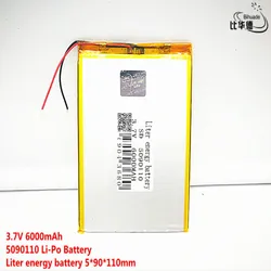 Litowa bateria energetyczna 3.7 V, 6000mAH 5090110 (polimerowa bateria litowo-jonowa) akumulator litowo-jonowy do tablet pc 8 cal 9 cal 10 cal