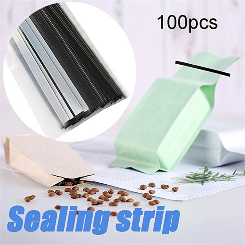 SHGO HOT-100 Peel and Stick Tin Ties, Wire Bendable, Coffee Bag Ties Sealing Bead of Baked Food Bag 5.5 inch