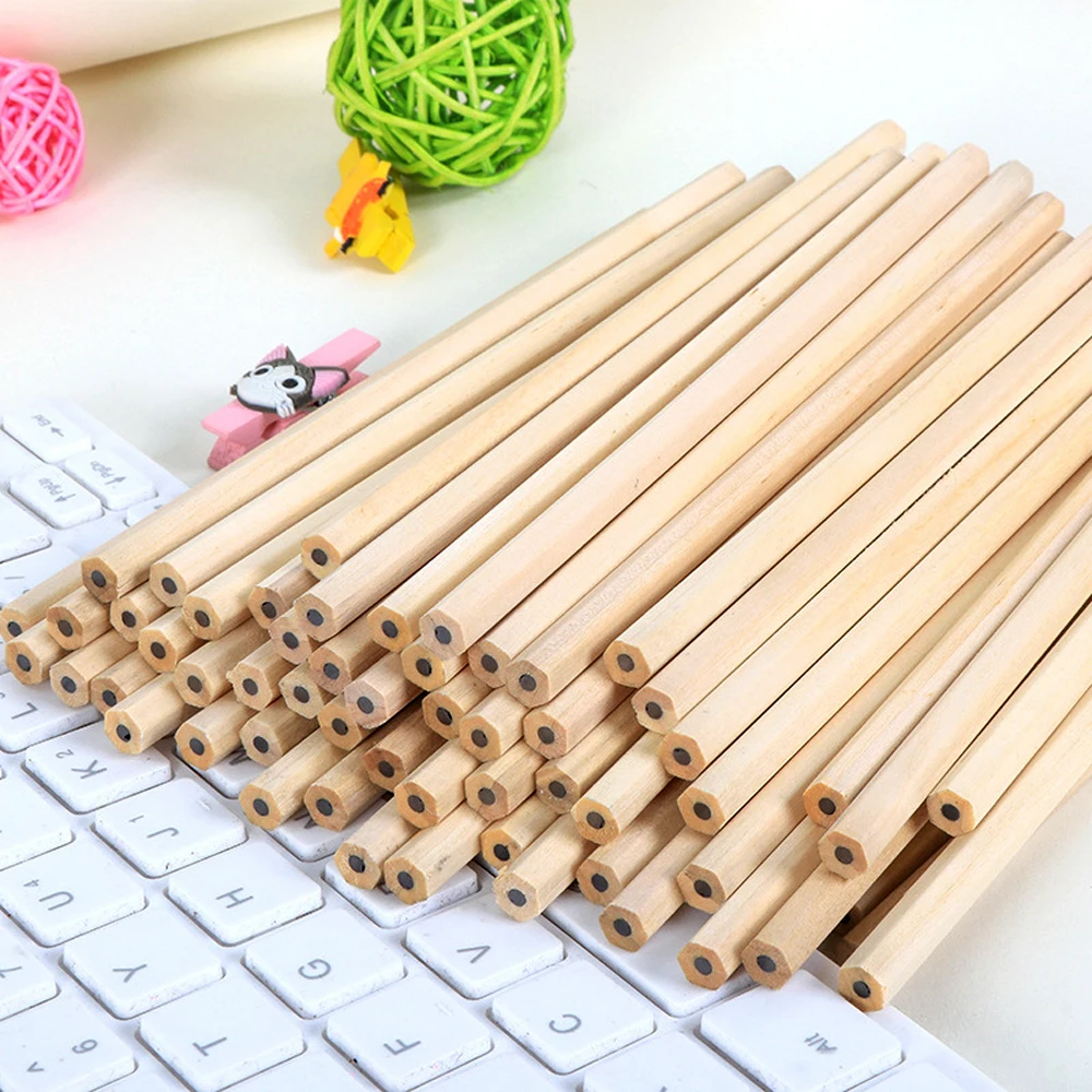 12Pcs/lot Eco-friendly Natural Wood Pencils HB Black Hexagonal Non-toxic Standard Pencil School Office Stationery Painting Pen