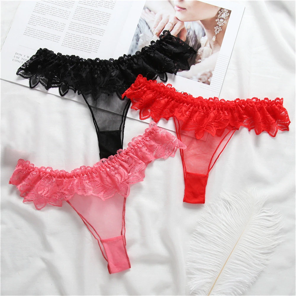 

Sexy Transparent Mesh Panties Women Ladies Porno Lingerie Underwear Lace Floral G-string Thong Sexy T-back Underpants