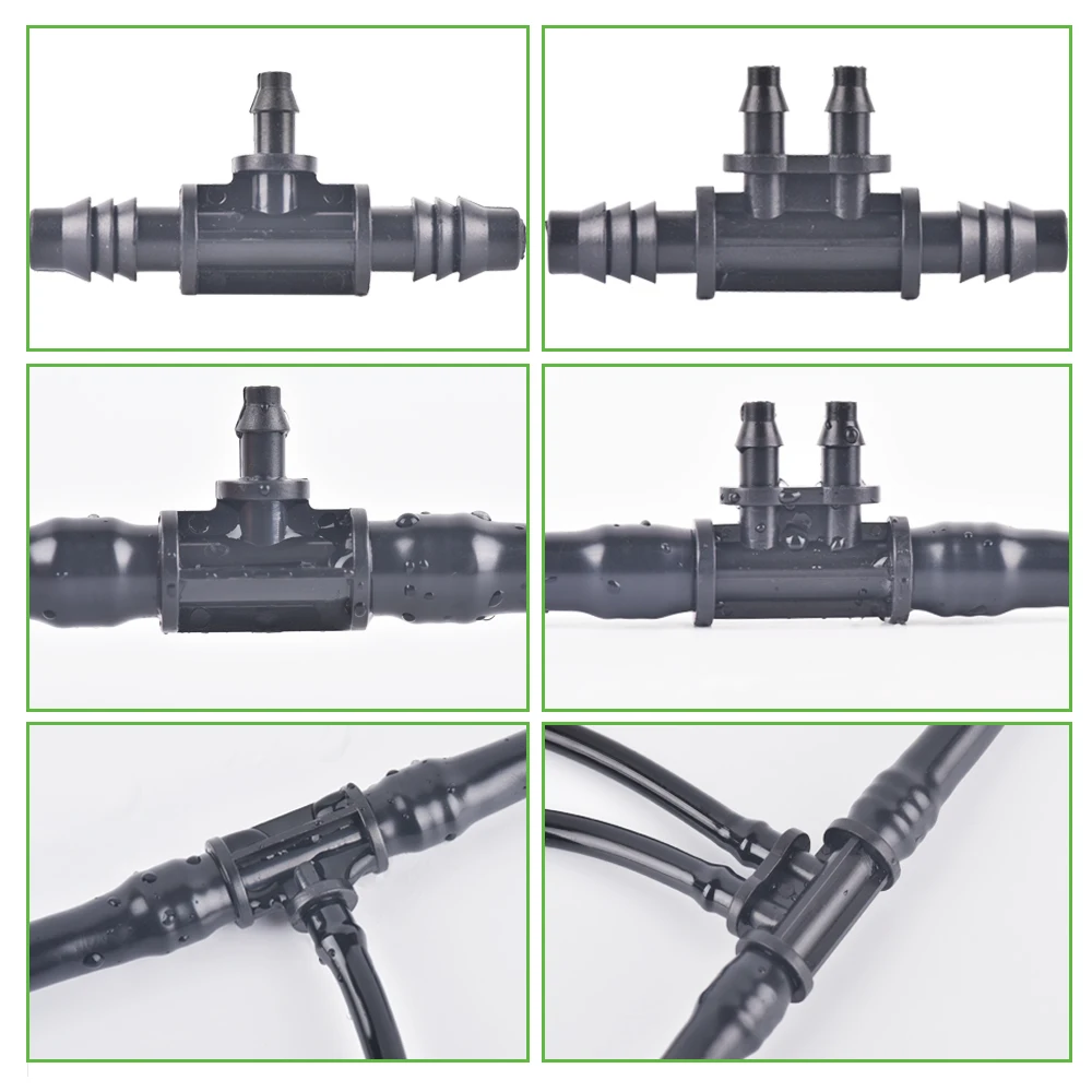 10-50 sztuk ogród 4-drożny wąż Splitter 3/8 Cal do 1/4 Cal teownik redukcyjny złącze Barb rolnictwo armatura nawadniania kropelkowego