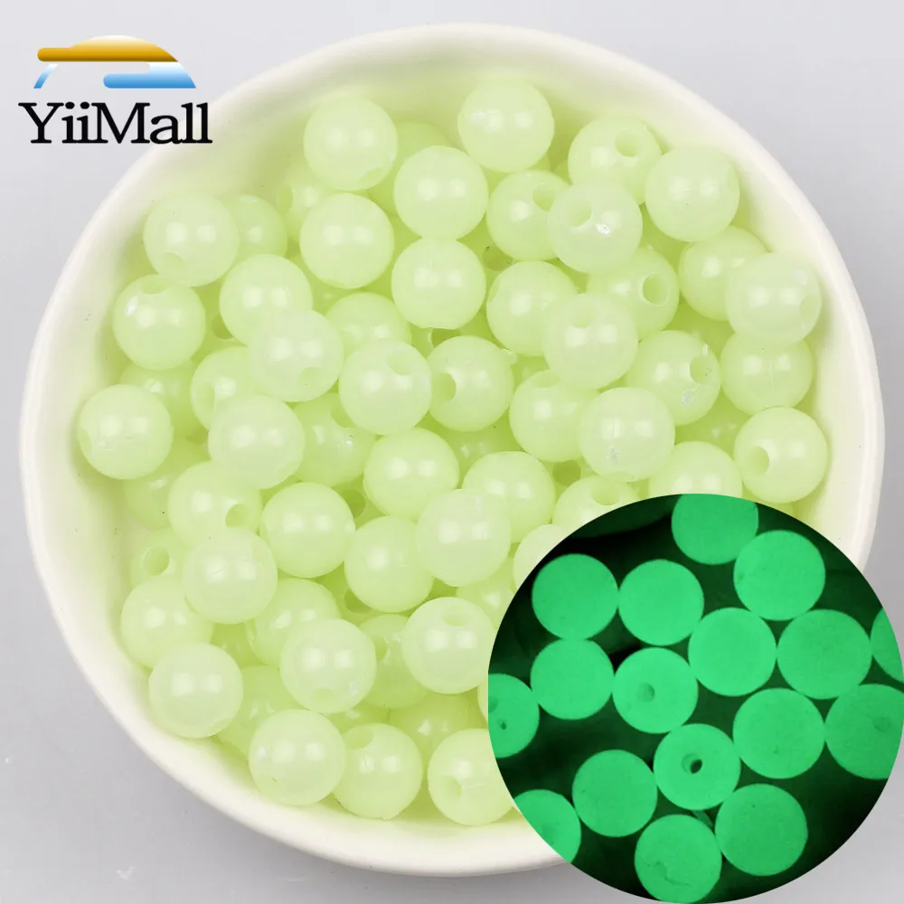 4-12mm Glow in the dark Acrylic Round Beads Round Flat Loose Luminous Beads For Jewelry Making Diy Bracelet Necklace