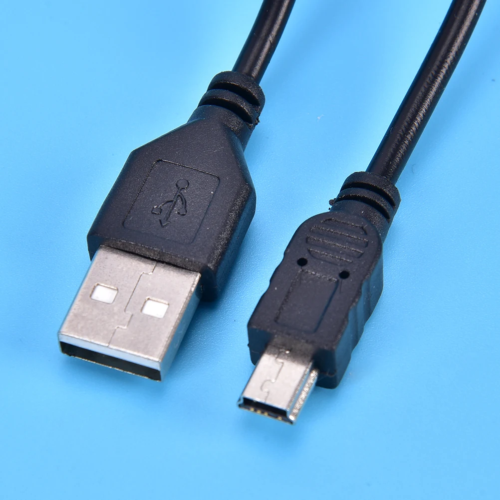 MINI Cable USB de 1m de largo, Cable de sincronización y carga tipo A 5 pines B, cargador de teléfono