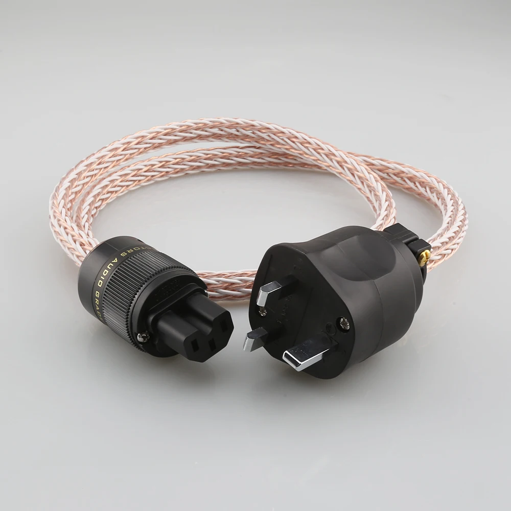 HIFI 12TC Power Cable High Quality 6N OCC Hifi Power Cord with UK 13A AC Power Cable IEC Female HIFI AC Power Cable