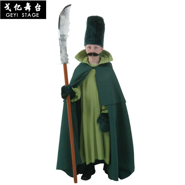 Deluxe City Guard Costume Green Cloak Kids Adult Halloween Fairy Tale Performance Party Cosplay Boys Fancy Party Dress Outfit