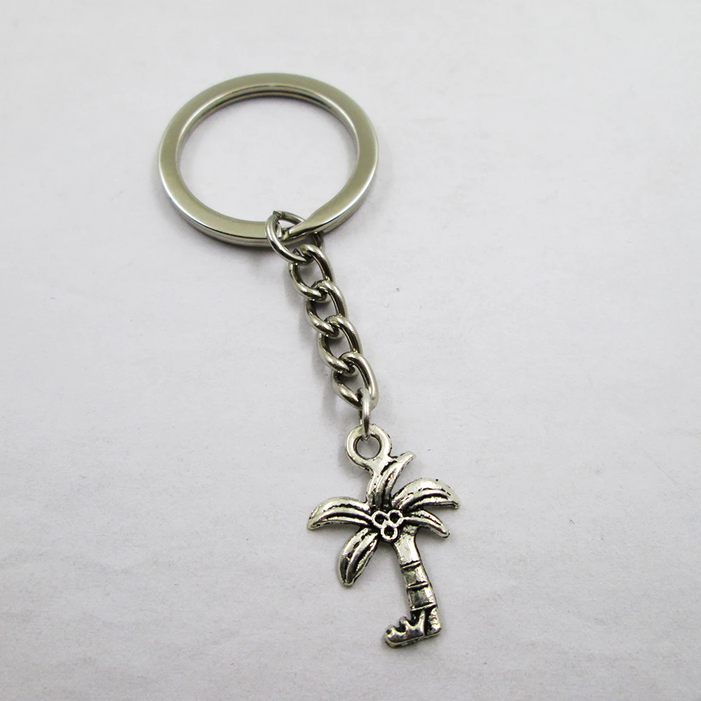 3pcs/lot coconut tree 22x16mm charm keyring best frined,birthday  present ,pendant keychain