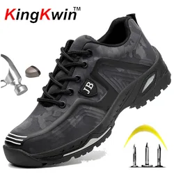 Dropshipping Men Light Breathable Deodorant Safety Work Shoes Steel Toe Safety Shoes Cap Protective Shoes Indestructible