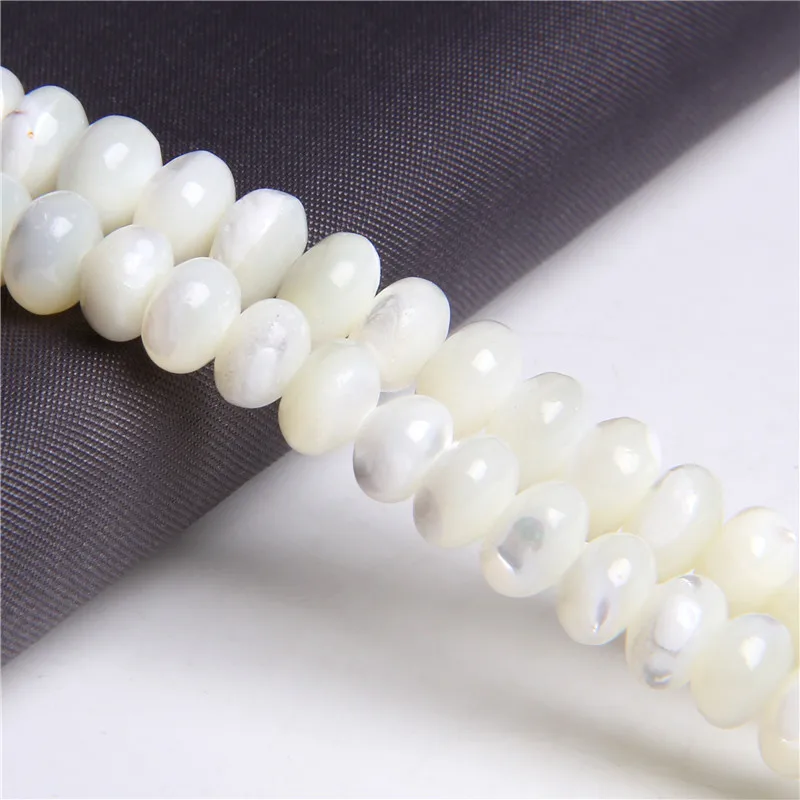 Natural Mother of Pearl Shell Flat Round Beads Trochus Wheel Shape Shell Spacer Original Beads For Jewelry DIY 15\