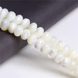 Natural Mother of Pearl Shell Flat Round Beads Trochus Wheel Shape Shell Spacer Original Beads For Jewelry DIY 15