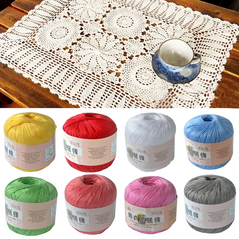 50g/Ball Lace Thread Crochet Yarn Pearl Gloss Shuttle Knitting Yarn Cotton Thread For Handmade Crafts Clothing Bag Placemat