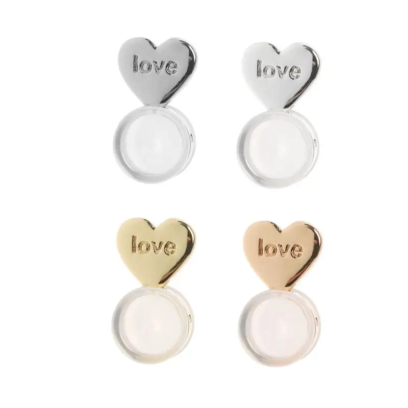 10Pcs Heart Love Magic Earring Lifters Earring Lifts Backs Adjustable Hypoallergenic Earring Nuts Ear Lobe Support