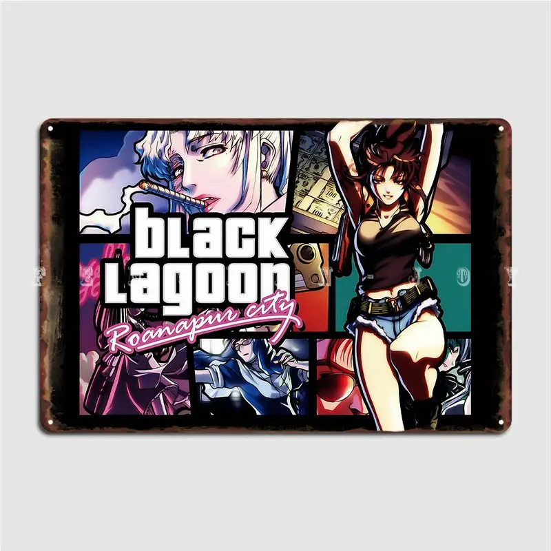 Black Lagoon Metal Sign Party Plaques Cinema Garage Funny Tin Sign Poster