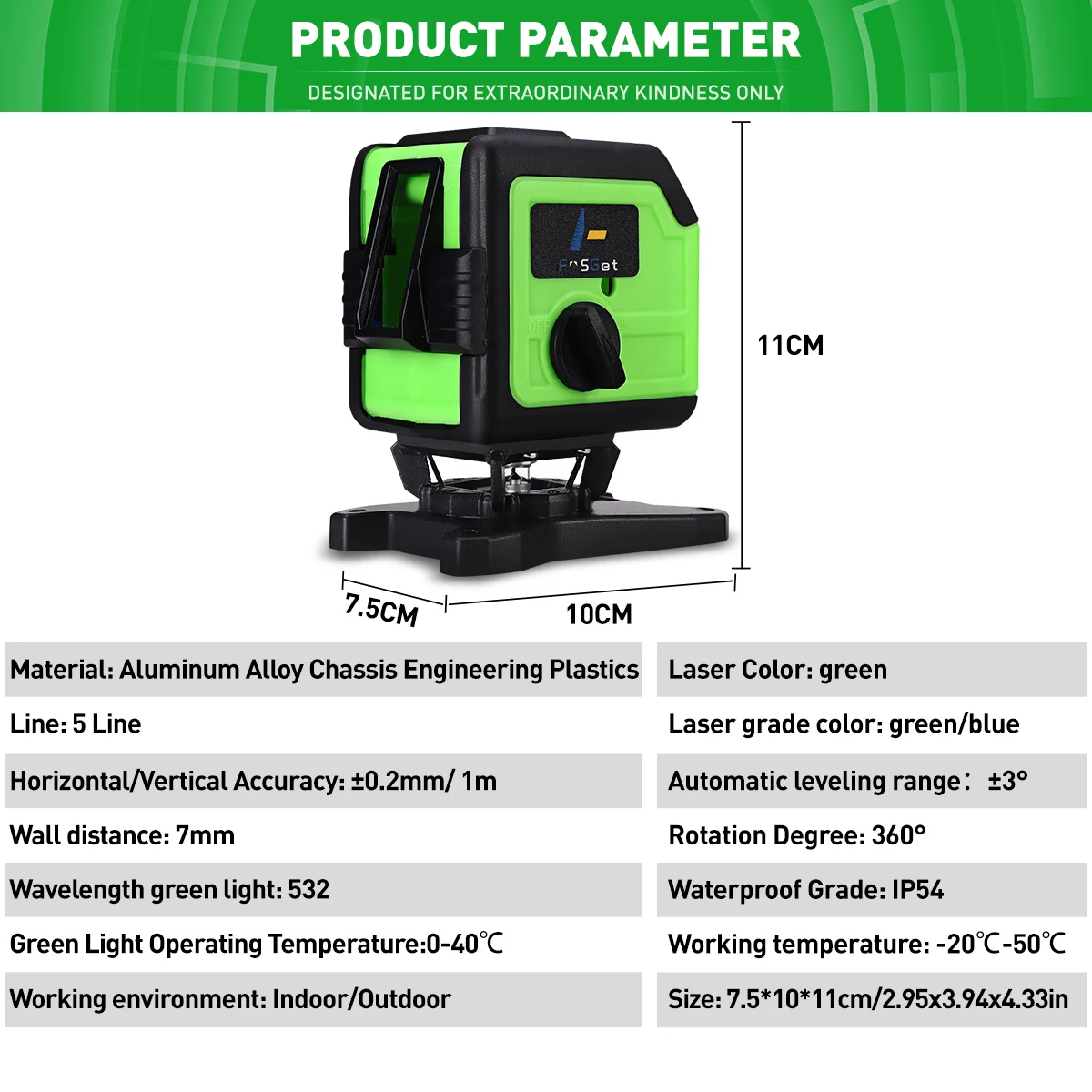 FASGet 5 Lines Laser Level 3D Level Self-Leveling 360 Horizontal Vertical Cross Super Powerful Laser Level Remote Control