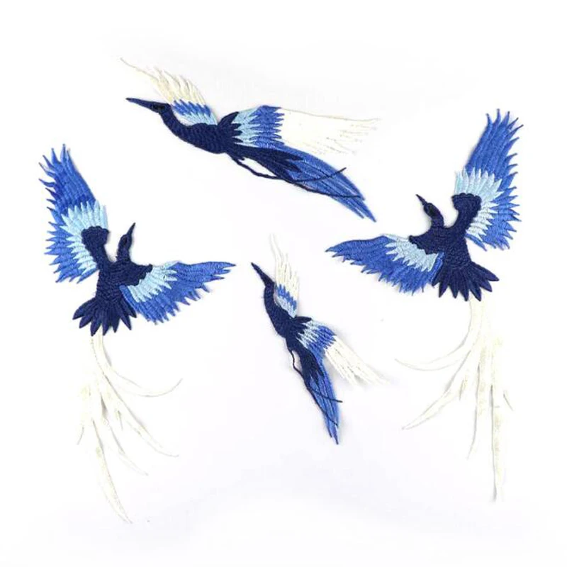 4Pcs Embroidery Animal Stickers Bird Applique Sew On Coat Diy Craft Transfers For Clothing Repair Patches Garment Cloth