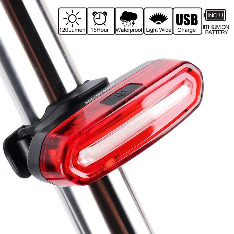 Luz LED trasera para bicicleta de montaña, lámpara trasera de 2020 lúmenes, recargable vía USB, resistente al agua, novedad de 120