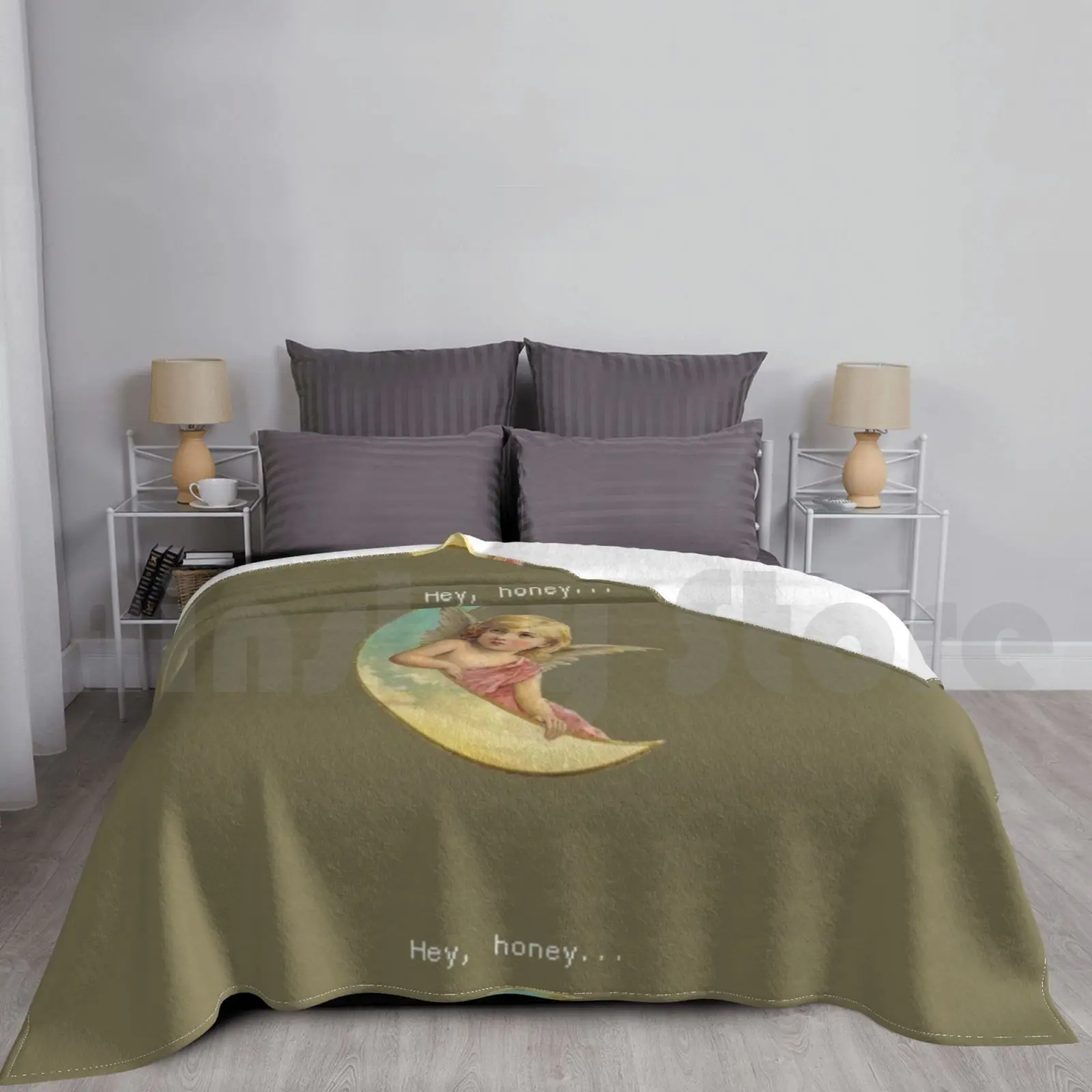 

Hey , Honey... Blanket Fashion Custom Honey Angel Moon
