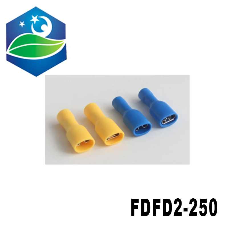 manfacture Brass 1000 PCS FDFD2-250 cold-pressure terminal  Fully insulated female connector Electrical Crimp Terminal