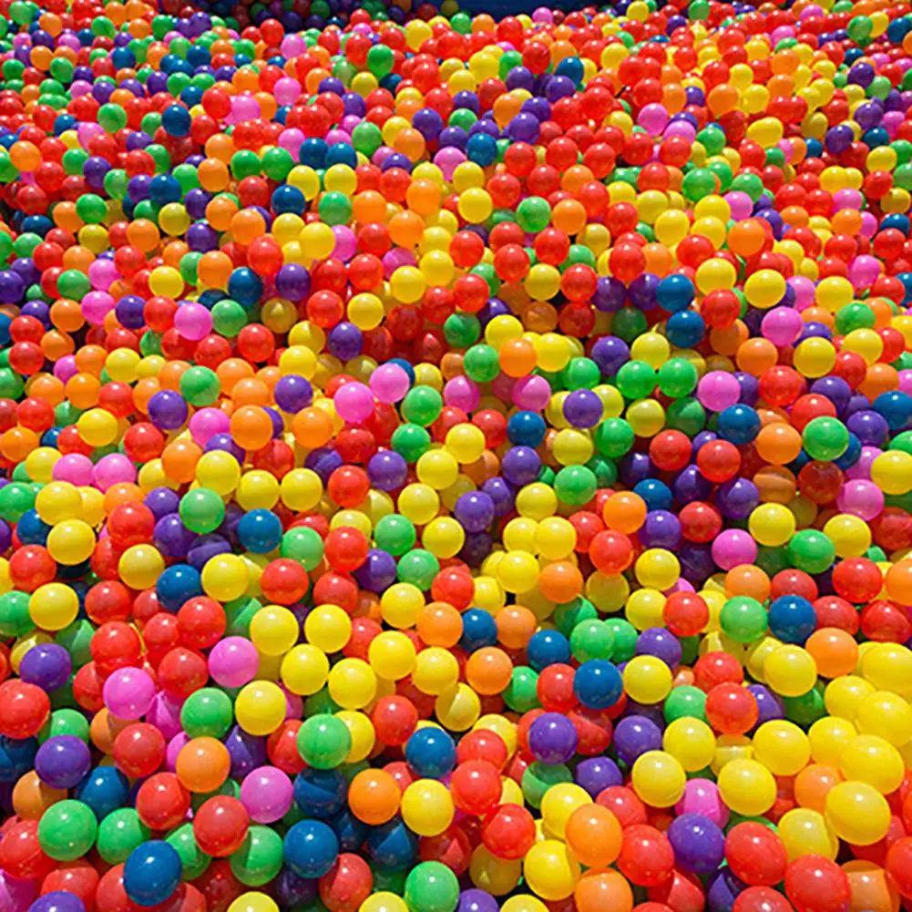 100 Pcs Eco-friendly Colorful Ball Pit Soft Plastic Ocean Ball Water Pool Ocean Wave Ball Outdoor Toys For Children Kids Baby