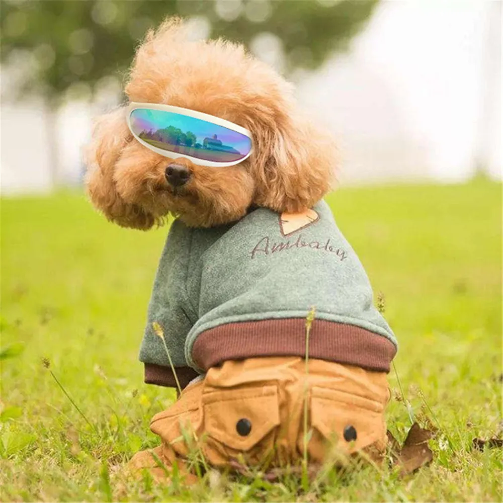 

Miflame Puppy Goggles Schnauzer Bichon Teddy Glasses Waterproof Windproof Sunscreen UV Resistant Handsome Dog Cat Sunglasses