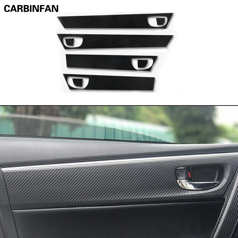 Car Accessories carbon fiber sticker Door bowl sticker interior Stickers Trim For Toyota Corolla  2014 2015 2016 2017 2018