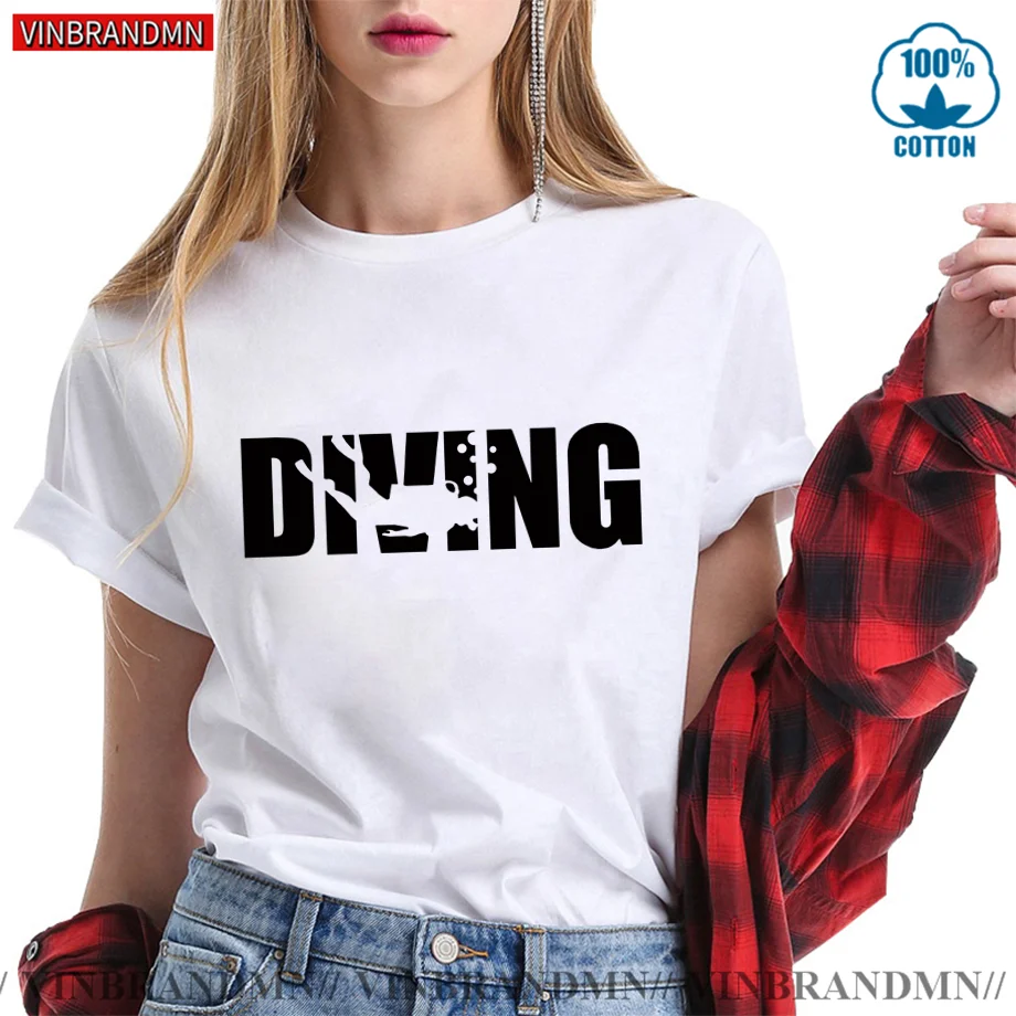 2024 Vintage Short Sleeve Diver Tshirt Chothes Popular Casual Fashion Deep Sea Diving T-Shirt Fashion Logo Scuba Dive Women Tees