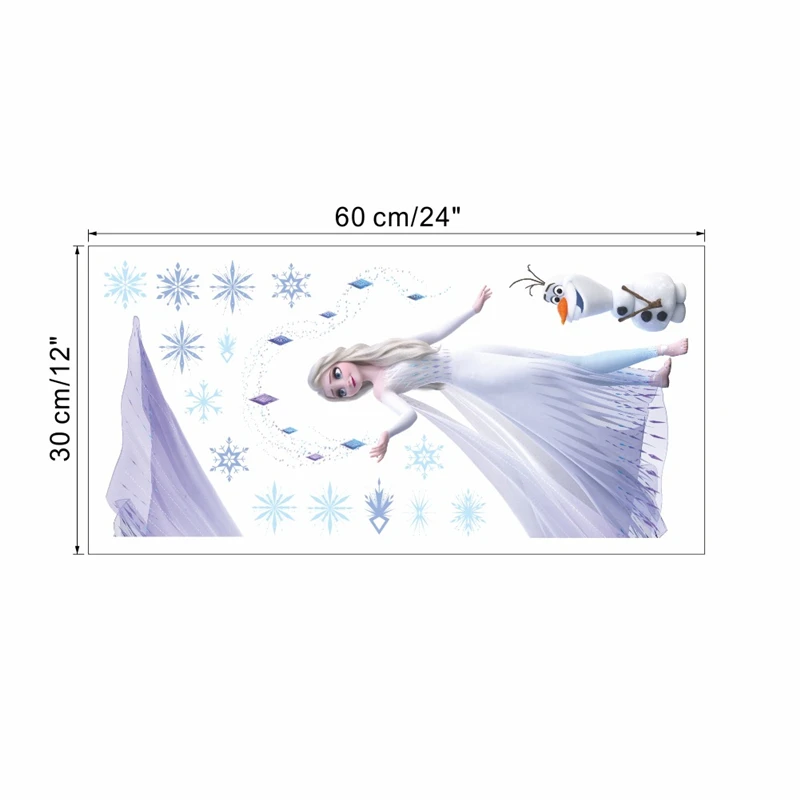 Cartoon Elsa Queen Olaf Wall Sticker For Girls Bedroom Home Decoration Diy Anime Art Mural Pvc Movie Frozen Poster Kids Decals